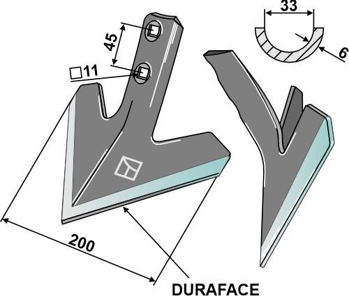 Gåsefodsskær 200mm - DURAFACE