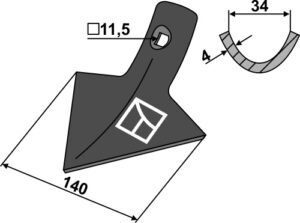 Gåsefodsskær 140mm