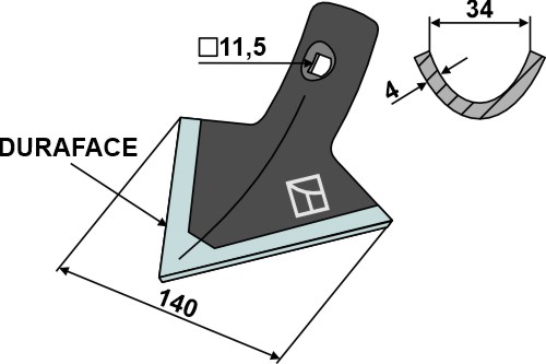 Gåsefodsskær 140mm - DURAFACE