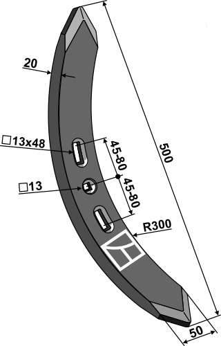 Grubbeskær 500mm