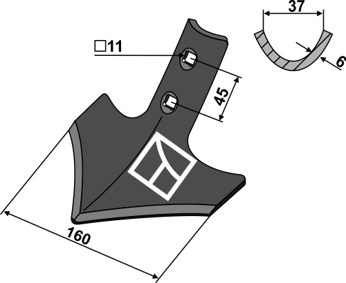 Gåsefodsskær 160mm