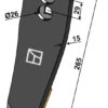 Skærspids 260x120x15mm - forstærket