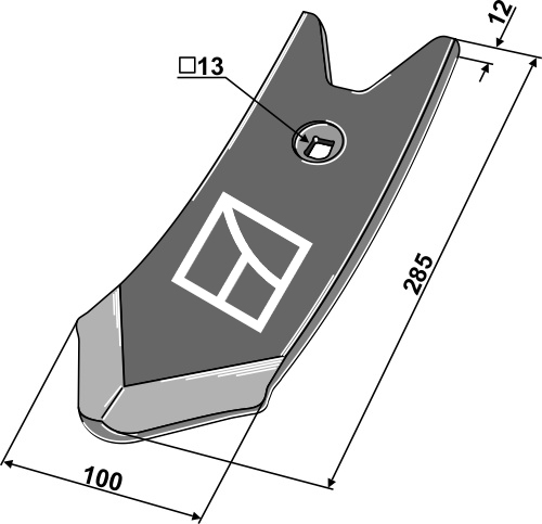 Skærspids 285x100x12mm