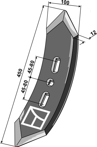 Stubharvespids 450x100x12mm (3 h - 45-80)