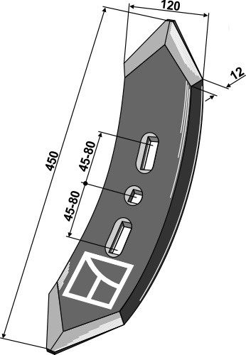 Stubharvespids 450x120x12mm (3 h - 45-80)