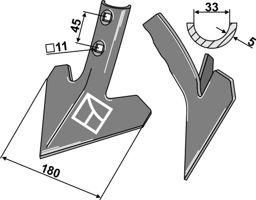 Gåsefodsskær 180mm