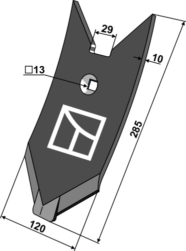 Skærspids 285x120x10mm