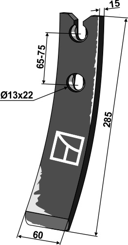Skærspids 285x60x15mm