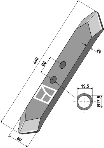 Stubharvespids 440x60x20mm