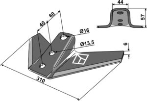 101.ind-977 Gåsefodsskær 310mm