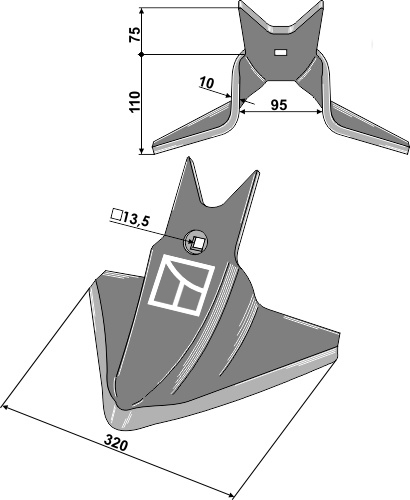 Gåsefodsskær 320mm