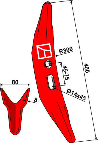 Grubbeskær 400mm - Melone