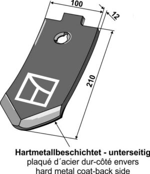 Skærspids 210x100x12mm - WolframCarbid