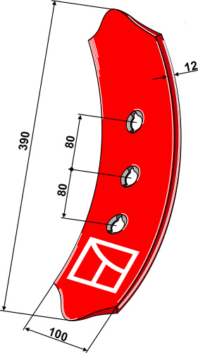 Skærspids 390x100x12mm