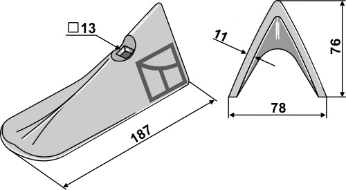 Grubbeskær 187mm