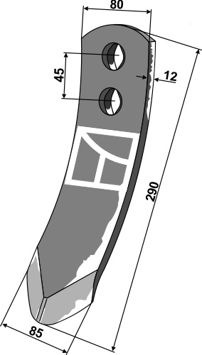 Skærspids 290x80x12mm