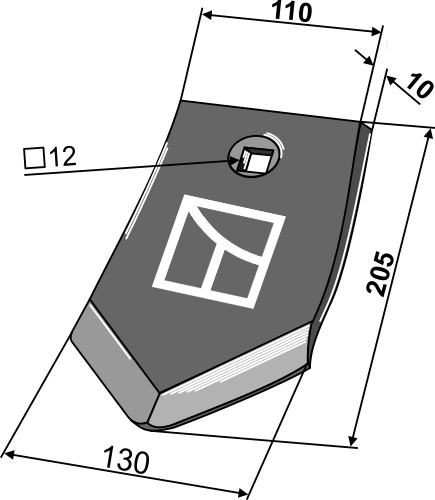 Skærspids 205x130x10mm