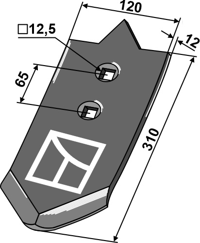 Skærspids 310x120x12mm