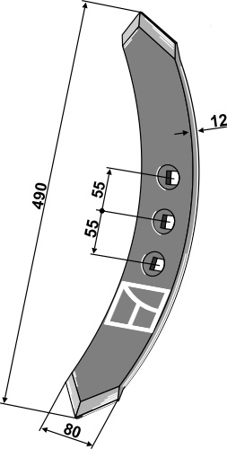 Stubharvespids 490x80x12mm