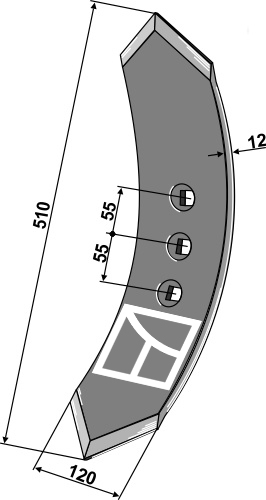Stubharvespids 510x120x12mm