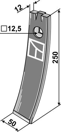 Skærspids 250x50x12mm