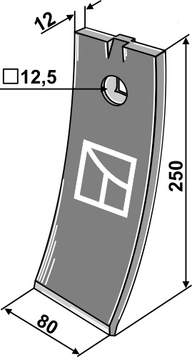 Skærspids 250x80x12mm
