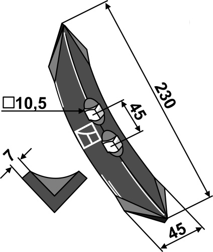 Harvespids 230x45x7mm