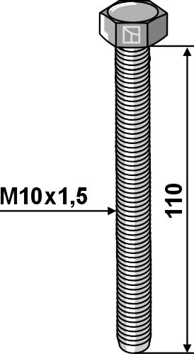 Skrue M10x1,5 - galvaniseret - 8.8