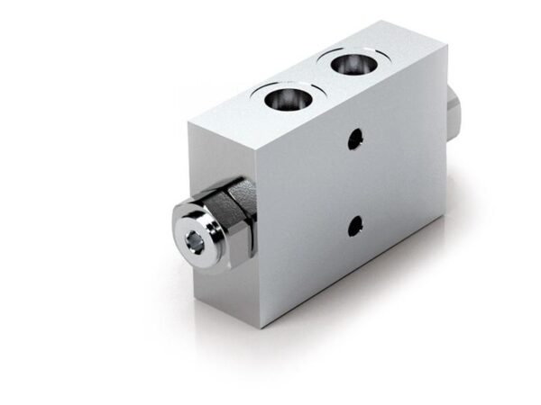 101619_pic1 MARCHESINI Hydraulisk dobbelt kontraventil pilotstyret til linjemontering 1/4'' BSP (20 L/min Flowhastighed)