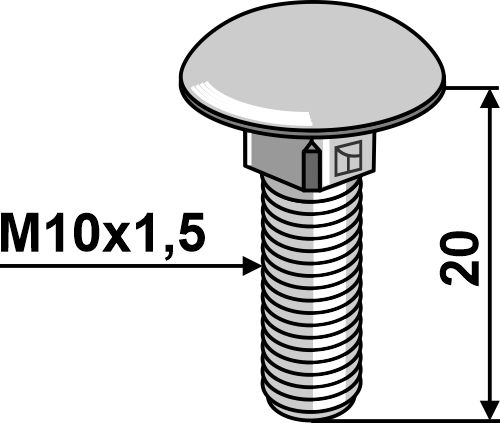 Bræddebolt M10x1,5x20 - galvaniseret
