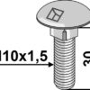 Bræddebolt M10x1,5x30 - galvaniseret