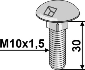 10306038v Bræddebolt M10x1,5x30 - galvaniseret