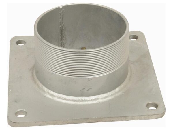 Flange Kvadratisk m/gevind 4'' BSPT (100mm) (galvaniseret)