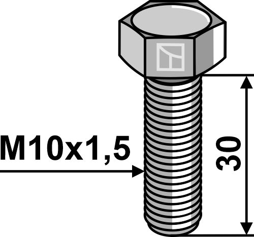 Bolt M10x1,5x30 u. møtrik