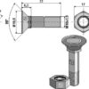 Plovbolt M10x1,5x33 med møtrik