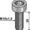 Skrue med indvendig sekskant M10x1,5x35 - galvaniseret