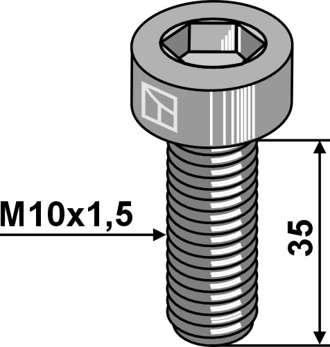 Skrue med indvendig sekskant M10x1,5x35 - galvaniseret