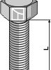 Bolt M10x1,5x35 u. møtrik - galvaniseret