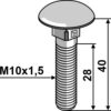 Bræddebolt M10x1,5x40 galvaniseret