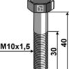 Bolt M10x1,5x40 u. møtrik