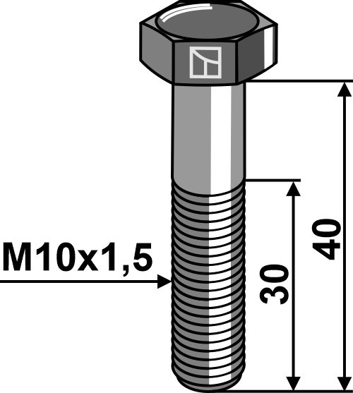 Bolt M10x1,5x40 u. møtrik