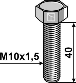 Bolt M10x1,5x40 u. møtrik