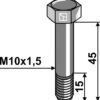 Springbolt M10x1,5x45 u. møtrik