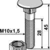 Bolt M10x1,5x45 m. møtrik - galvaniseret