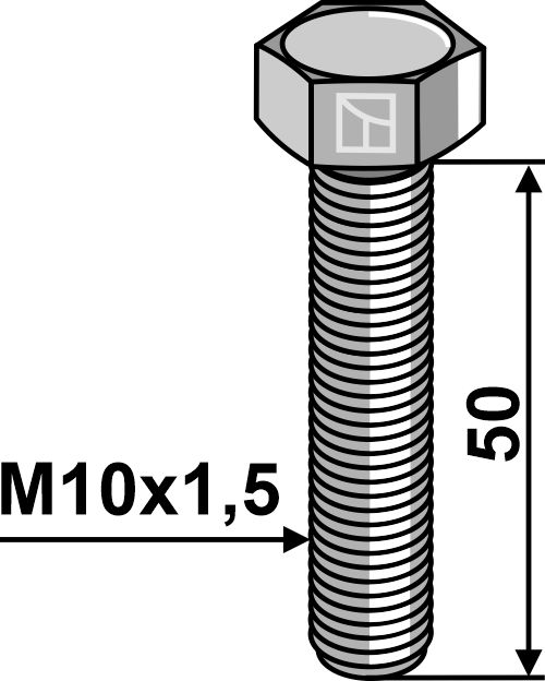 Bolt M10x1,5x50 u. møtrik