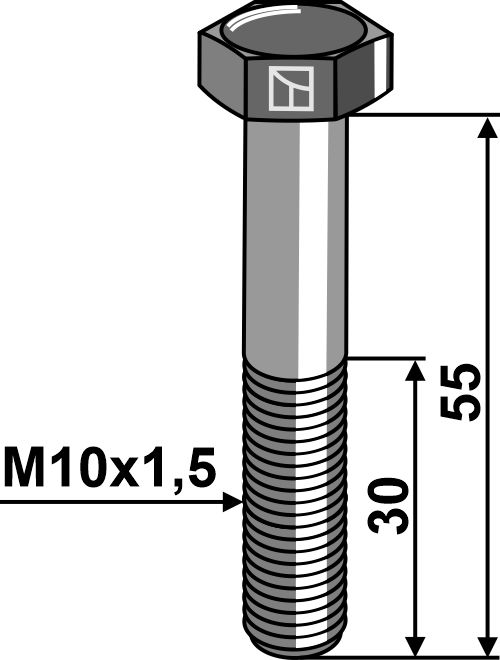 Bolt M10x1,5x55 u. møtrik
