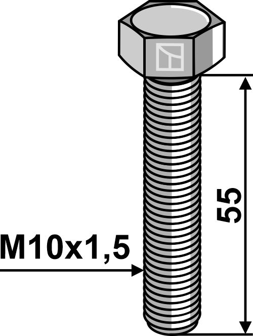 Bolt M10x1,5x55 u. møtrik