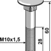 Bolt M10x1,5x60 galvaniseret