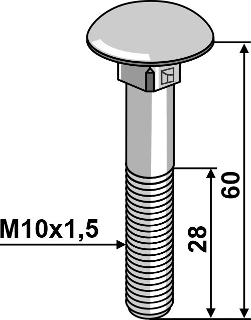 Bolt M10x1,5x60 galvaniseret