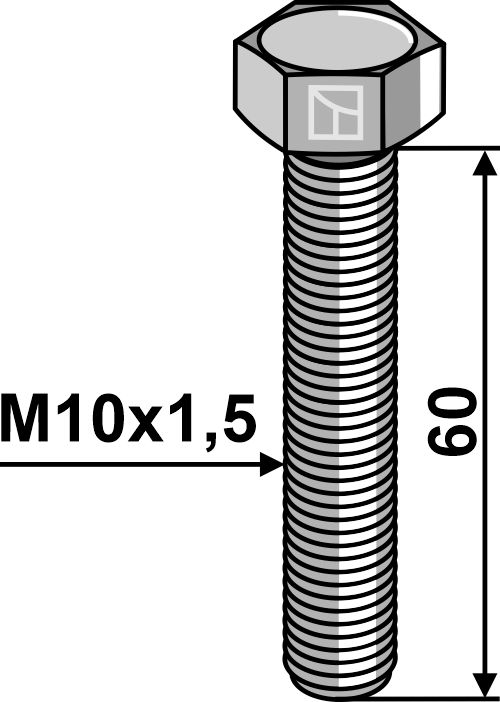 Bolt M10x1,5x60 u. møtrik